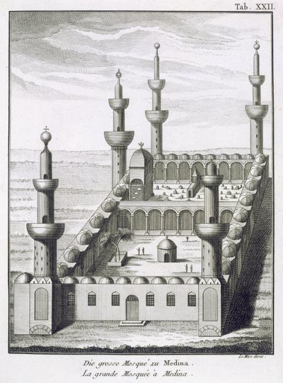 Die Große Moschee in Medina, aus Voyages en Arabie et en Autres Pays de l